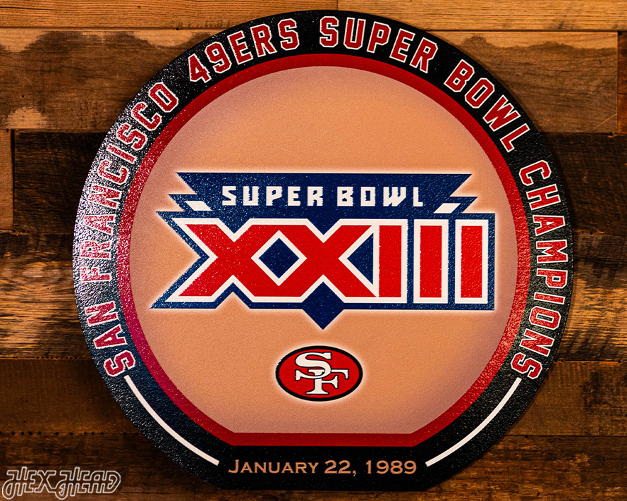 VARSITY Collection- SINGLE Layer Super Bowl XXIII San Francisco 49ers Metal Wall Art