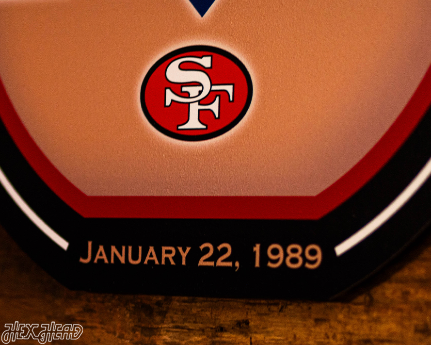 VARSITY Collection- SINGLE Layer Super Bowl XXIII San Francisco 49ers Metal Wall Art