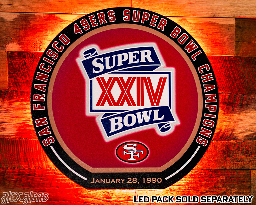 VARSITY Collection- SINGLE Layer Super Bowl XXIV San Francisco 49ers Metal Wall Art