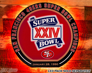 VARSITY Collection- SINGLE Layer Super Bowl XXIV San Francisco 49ers Metal Wall Art
