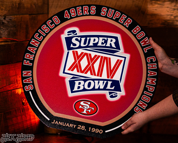 VARSITY Collection- SINGLE Layer Super Bowl XXIV San Francisco 49ers Metal Wall Art