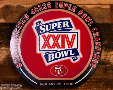 VARSITY Collection- SINGLE Layer Super Bowl XXIV San Francisco 49ers Metal Wall Art
