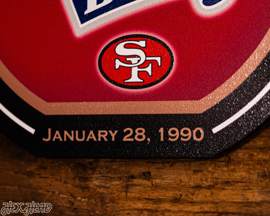 VARSITY Collection- SINGLE Layer Super Bowl XXIV San Francisco 49ers Metal Wall Art