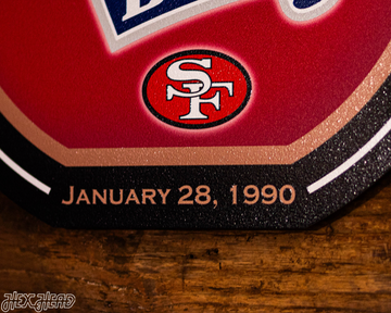VARSITY Collection- SINGLE Layer Super Bowl XXIV San Francisco 49ers Metal Wall Art