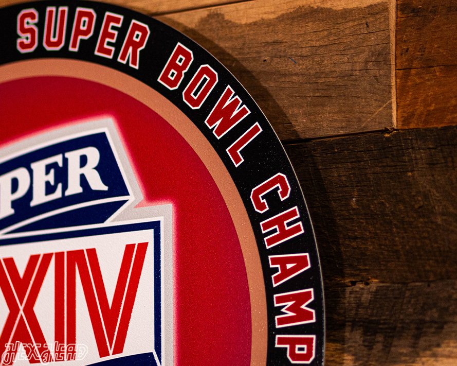 VARSITY Collection- SINGLE Layer Super Bowl XXIV San Francisco 49ers Metal Wall Art