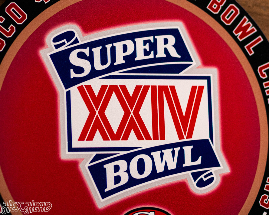 VARSITY Collection- SINGLE Layer Super Bowl XXIV San Francisco 49ers Metal Wall Art