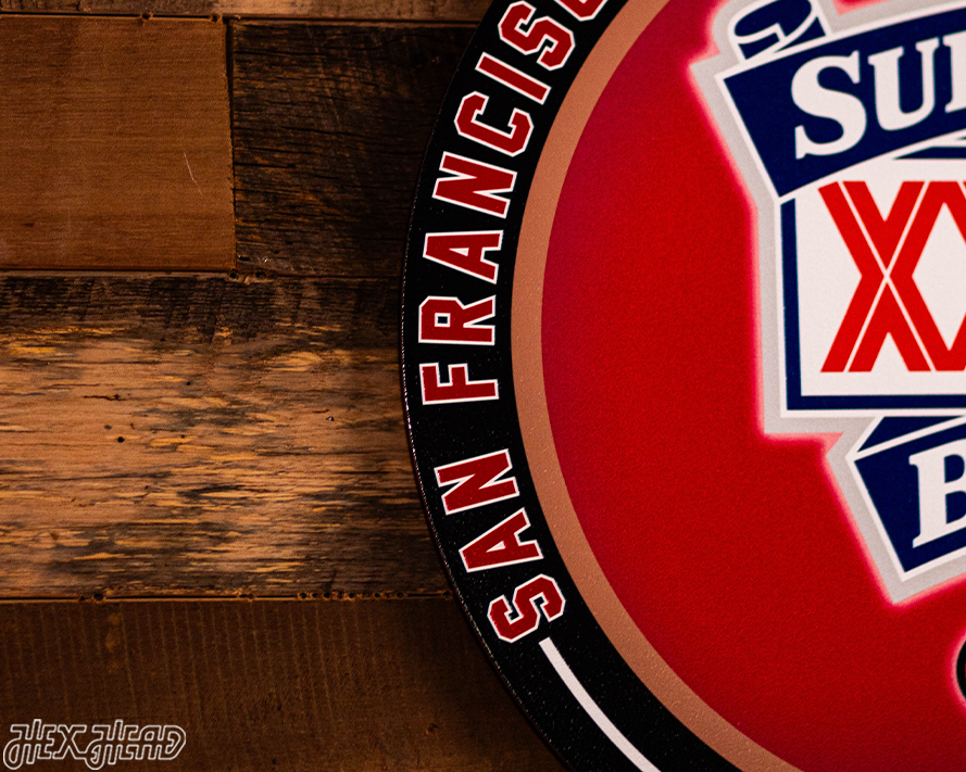 VARSITY Collection- SINGLE Layer Super Bowl XXIV San Francisco 49ers Metal Wall Art