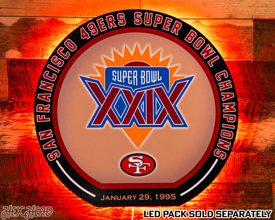 VARSITY Collection- SINGLE Layer Super Bowl XXIX San Francisco 49ers Metal Wall Art