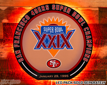 VARSITY Collection- SINGLE Layer Super Bowl XXIX San Francisco 49ers Metal Wall Art