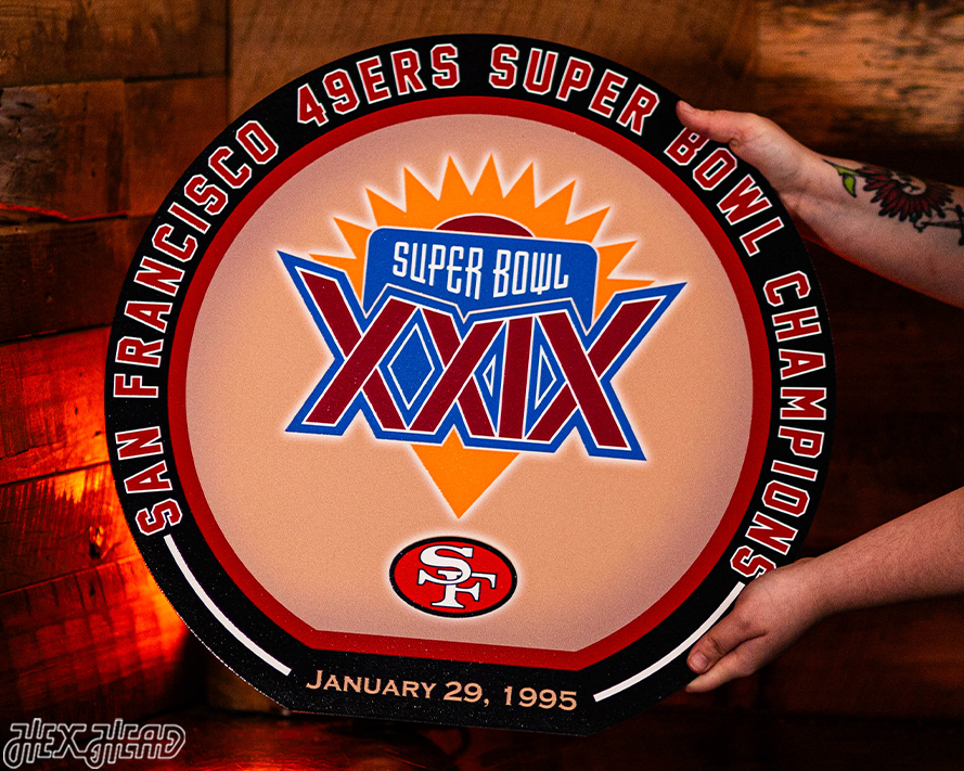 VARSITY Collection- SINGLE Layer Super Bowl XXIX San Francisco 49ers Metal Wall Art