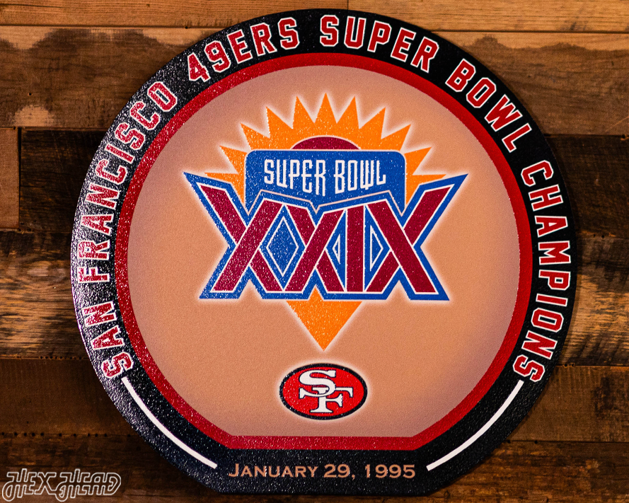 VARSITY Collection- SINGLE Layer Super Bowl XXIX San Francisco 49ers Metal Wall Art