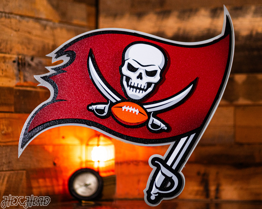 Tampa Bay Buccaneers "Buc's Jolly Roger Flag" 3D Vintage Metal Wall Art