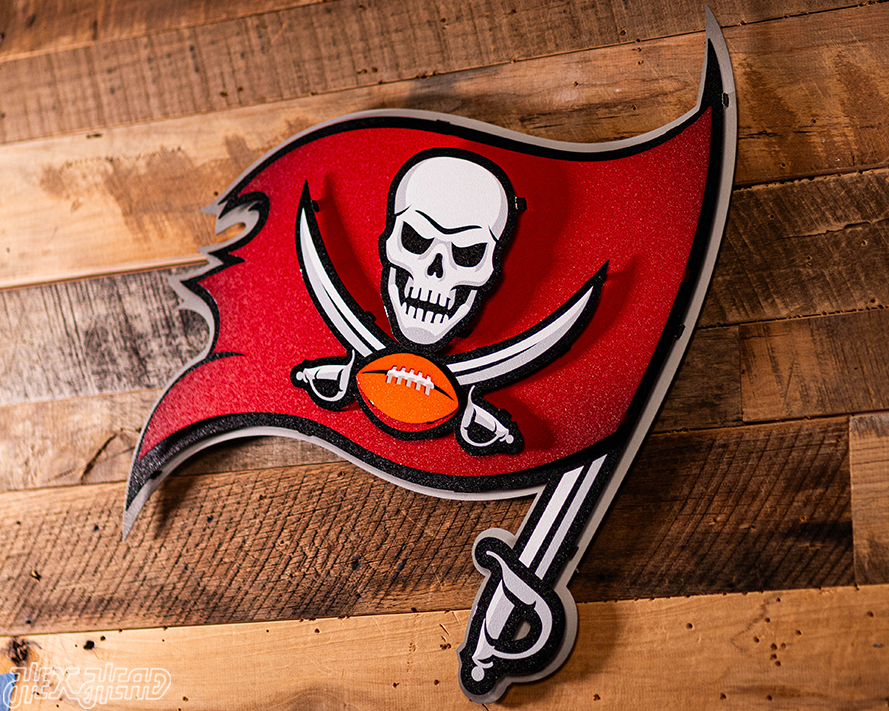 Tampa Bay Buccaneers "Buc's Jolly Roger Flag" 3D Vintage Metal Wall Art