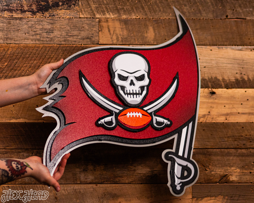 Tampa Bay Buccaneers "Buc's Jolly Roger Flag" 3D Vintage Metal Wall Art