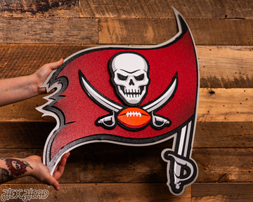 Tampa Bay Buccaneers "Buc's Jolly Roger Flag" 3D Vintage Metal Wall Art