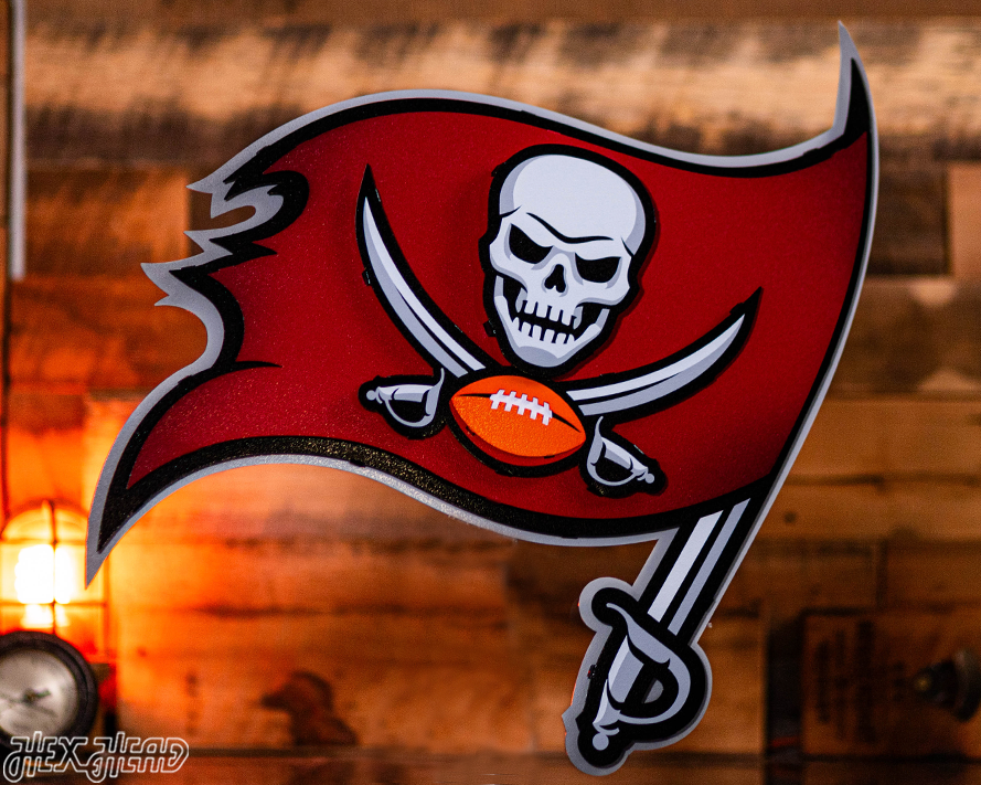 Tampa Bay Buccaneers "Buc's Jolly Roger Flag" 3D Vintage Metal Wall Art