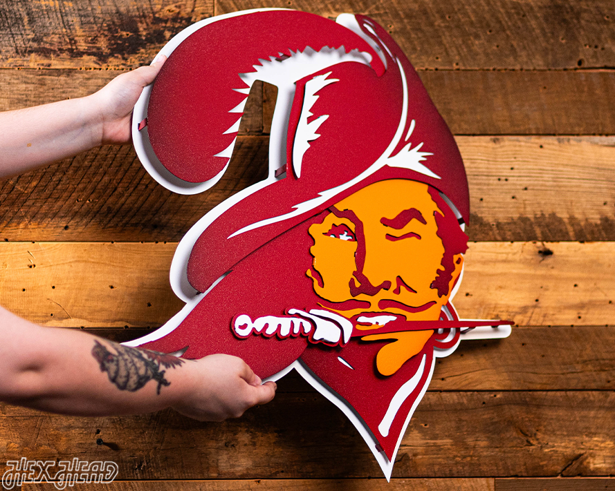 Tampa Bay Buccaneers "BUCCO BRUCE" 3D Vintage Metal Wall Art