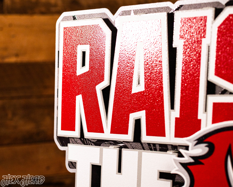 Tampa Bay Buccaneers - Hex Head EXCLUSIVE "Raise The Flags" Wordmark 3D Metal Wall Art
