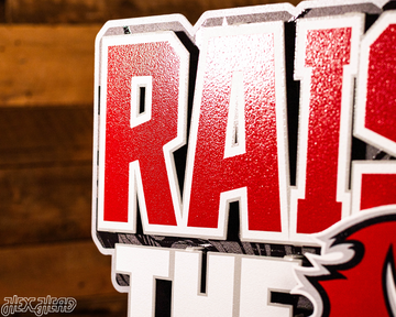Tampa Bay Buccaneers - Hex Head EXCLUSIVE "Raise The Flags" Wordmark 3D Metal Wall Art