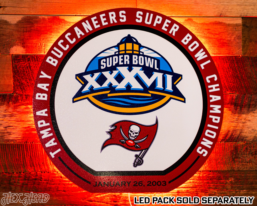 VARSITY Collection- SINGLE Layer Super Bowl XXXVII Tampa Bay Buccaneers Metal Wall Art