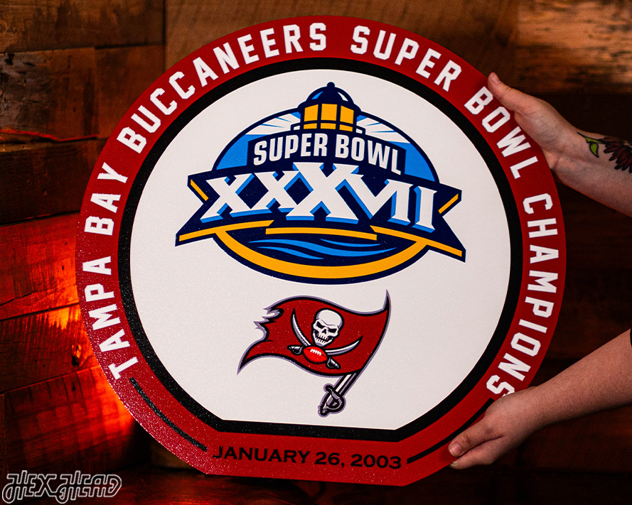 VARSITY Collection- SINGLE Layer Super Bowl XXXVII Tampa Bay Buccaneers Metal Wall Art