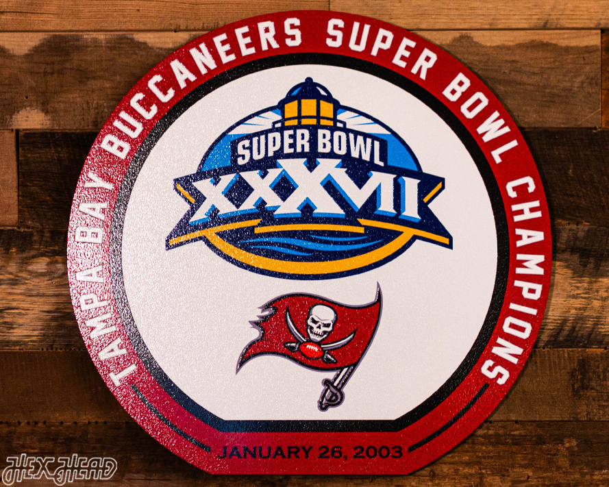 VARSITY Collection- SINGLE Layer Super Bowl XXXVII Tampa Bay Buccaneers Metal Wall Art