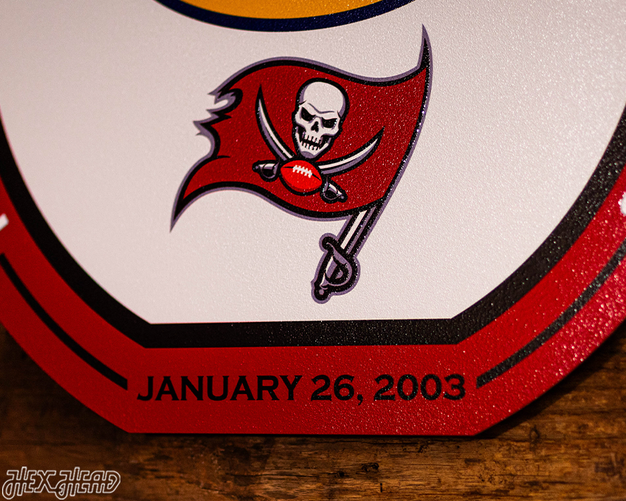 VARSITY Collection- SINGLE Layer Super Bowl XXXVII Tampa Bay Buccaneers Metal Wall Art