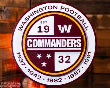 Washington Commanders Secondary Mark 3D Metal Wall Art