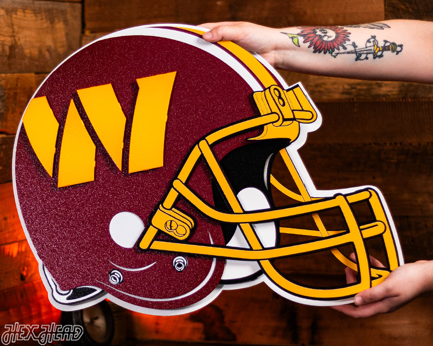 Washington Commanders BLITZ Collection - 8 Layer Helmet 3D Vintage Metal Wall Art