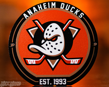 Anaheim Ducks "Double Play" On the Shelf or on the Wall Art