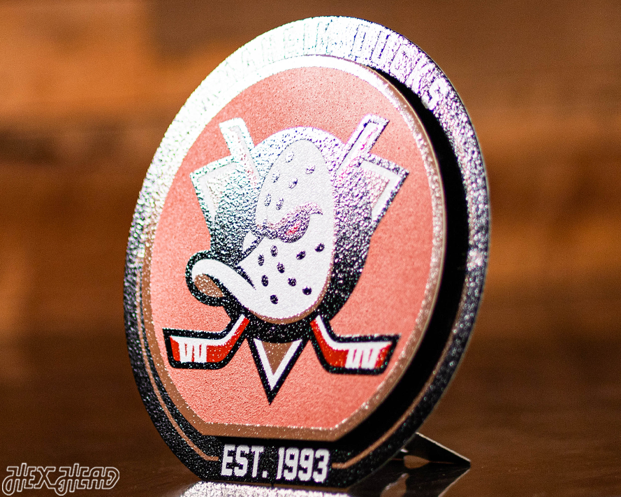 Anaheim Ducks "Double Play" On the Shelf or on the Wall Art