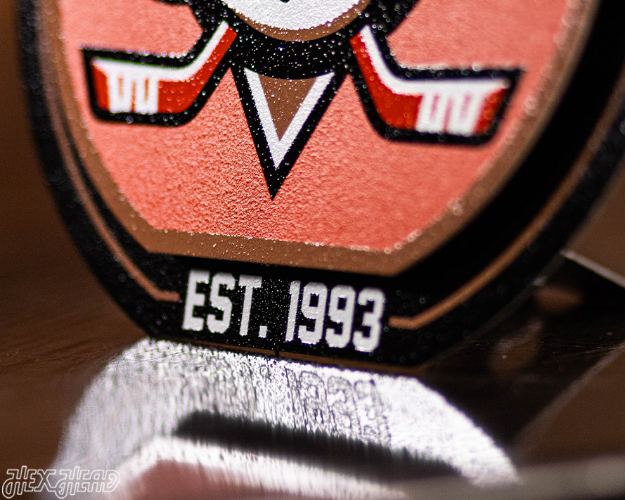 Anaheim Ducks "Double Play" On the Shelf or on the Wall Art