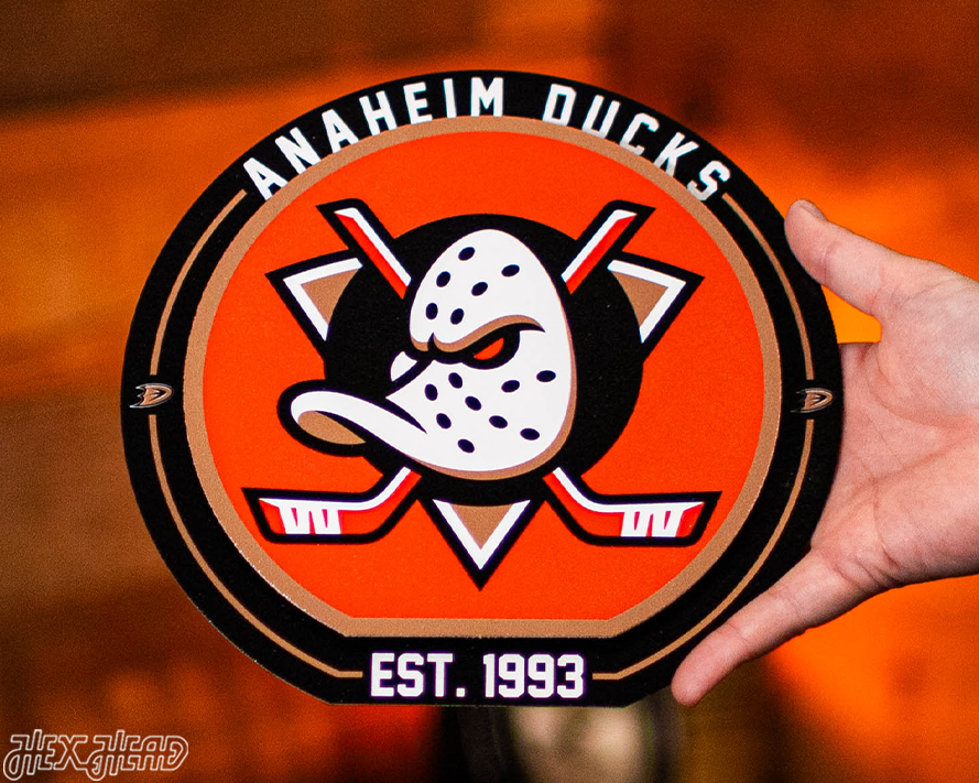 Anaheim Ducks "Double Play" On the Shelf or on the Wall Art