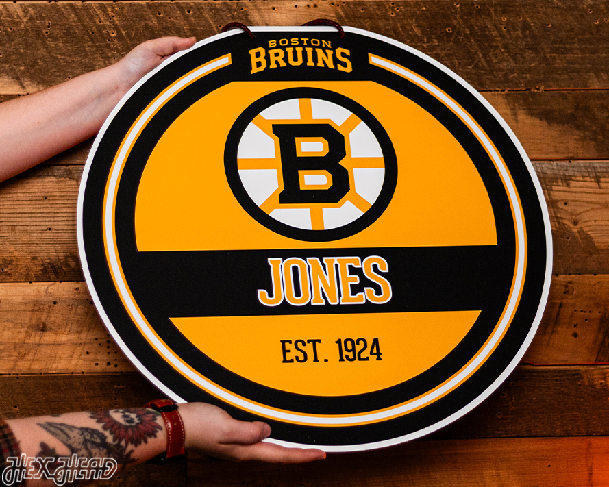 Boston Bruins Personalized Monogram Metal Art