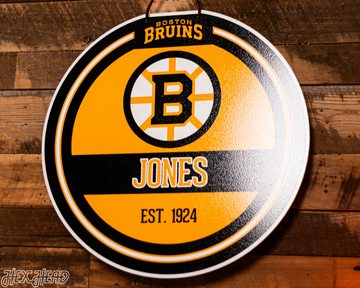 Boston Bruins Personalized Monogram Metal Art
