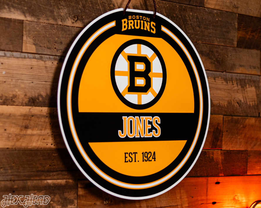 Boston Bruins Personalized Monogram Metal Art