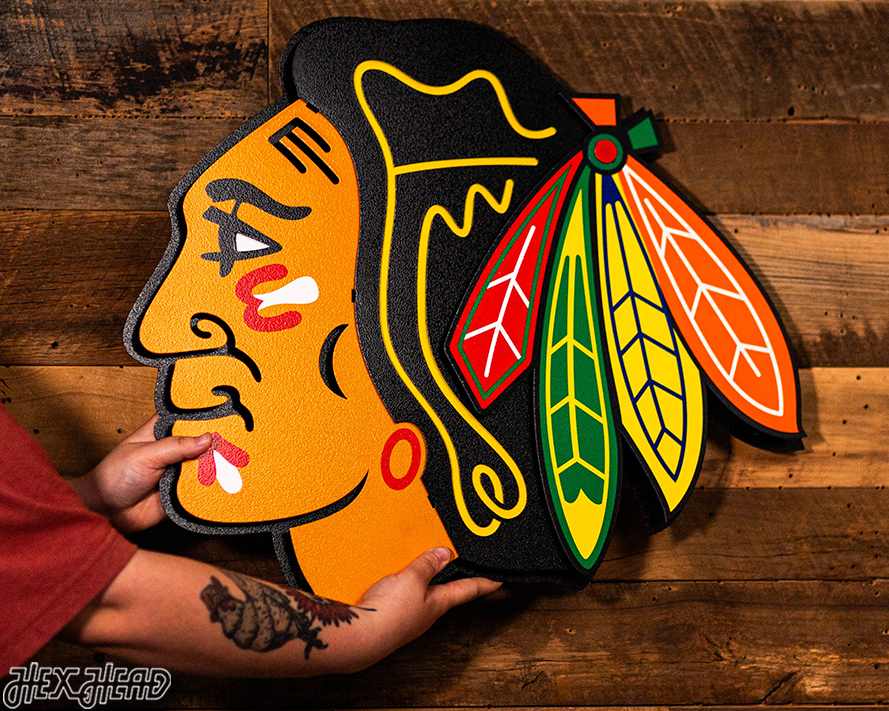 Chicago Blackhawks 3D Vintage Metal Wall Art