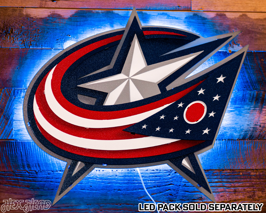 Columbus Blue Jackets NHL 3D Vintage Metal Wall Art