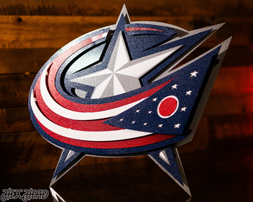 Columbus Blue Jackets NHL 3D Vintage Metal Wall Art