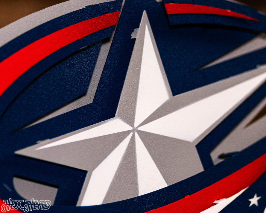 Columbus Blue Jackets NHL 3D Vintage Metal Wall Art