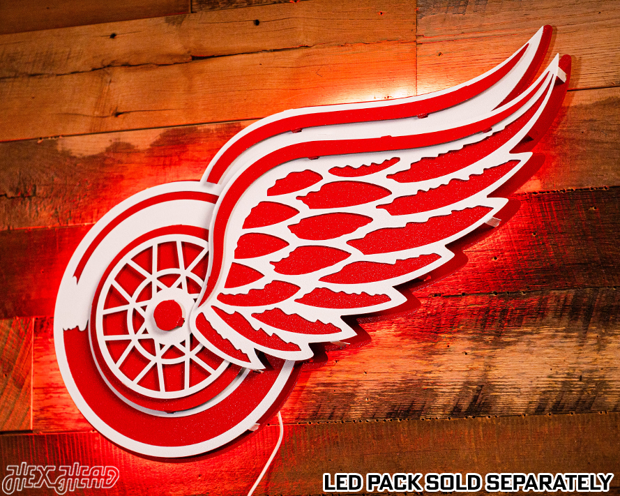 Detroit Red Wings 3D Vintage 9 LAYER Metal Wall Art