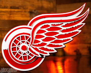Detroit Red Wings 3D Vintage 9 LAYER Metal Wall Art