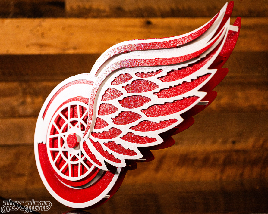 Detroit Red Wings 3D Vintage 9 LAYER Metal Wall Art