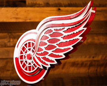 Detroit Red Wings 3D Vintage 9 LAYER Metal Wall Art