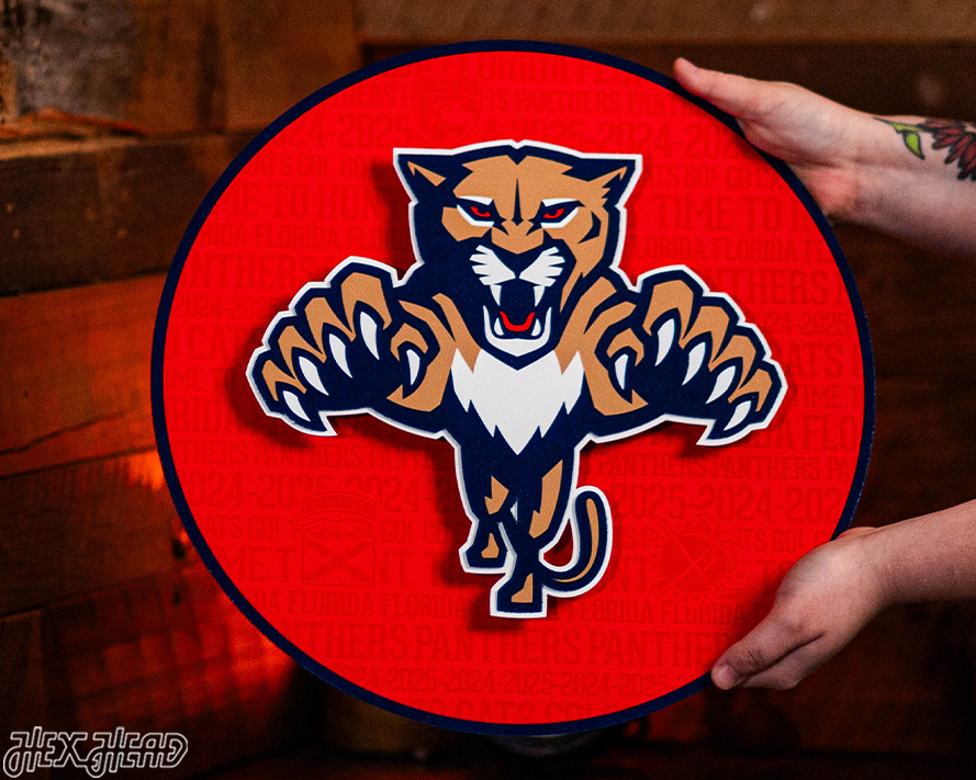Florida Panthers CRAFT SERIES 3D Vintage Metal Wall Art
