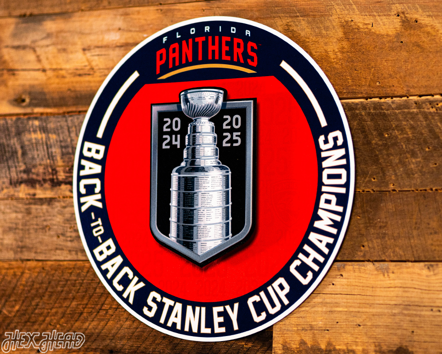 Florida Panthers Back to Back 2025 Stanley Cup Champions 3D Metal Wall Art