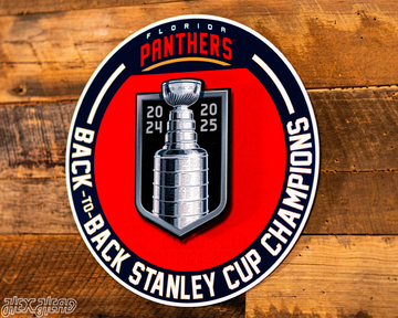 Florida Panthers Back to Back 2025 Stanley Cup Champions 3D Metal Wall Art