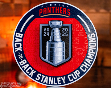 Florida Panthers Back to Back 2025 Stanley Cup Champions 3D Metal Wall Art