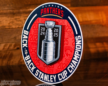Florida Panthers Back to Back 2025 Stanley Cup Champions 3D Metal Wall Art