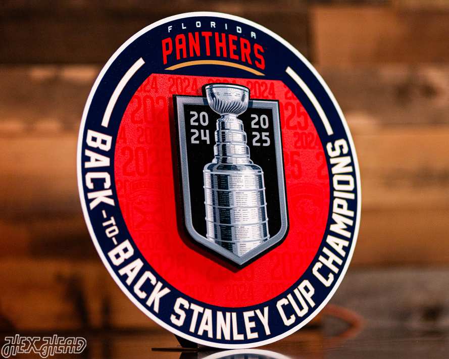 Florida Panthers Back to Back 2025 Stanley Cup Champions 3D Metal Wall Art